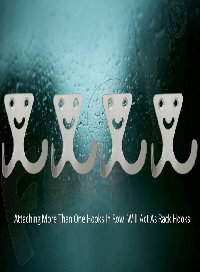 فاست خطافات مناشف وملابس من الفولاذ المقاوم للصدأ على شكل ابتسامة من FAST CH08، حامل تعليق للأبواب والجدران، 4 قطع (فولاذ) - Image 2